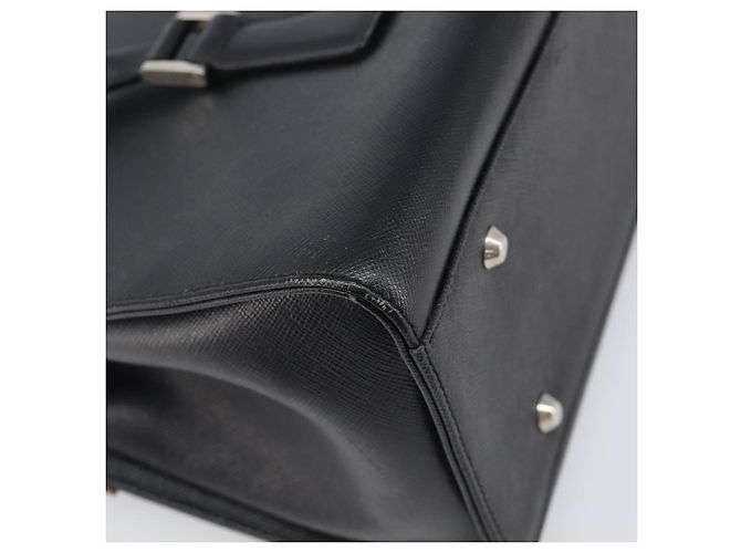 Bolsa de mão BURBERRY em couro preto e prata Auth 204238 - vista 16