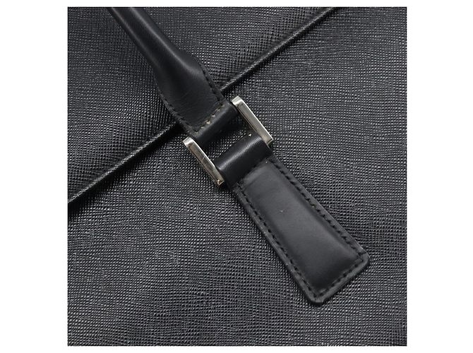 Bolsa de mão BURBERRY em couro preto e prata Auth 204238 - vista 17