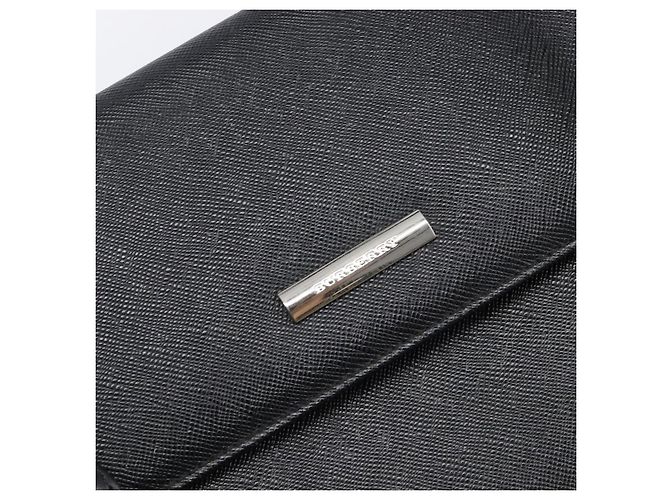 Bolsa de mão BURBERRY em couro preto e prata Auth 204238 - vista 18