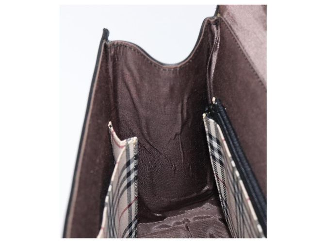 Bolsa de mão BURBERRY em couro preto e prata Auth 204238 - vista 20