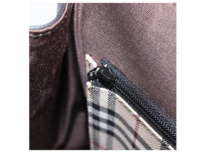 Bolsa de mão BURBERRY em couro preto e prata Auth 204238 - vista 21