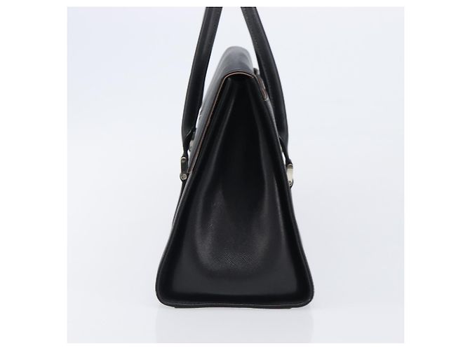 Bolsa de mão BURBERRY em couro preto e prata Auth 204238 - vista 3