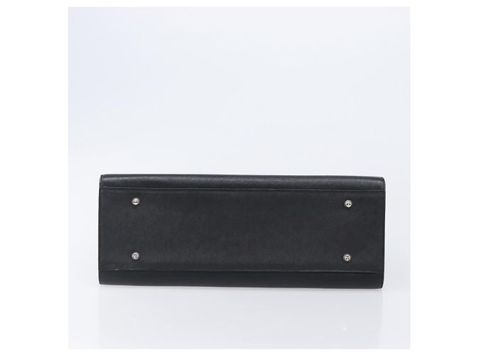 Bolsa de mão BURBERRY em couro preto e prata Auth 204238 - vista 5