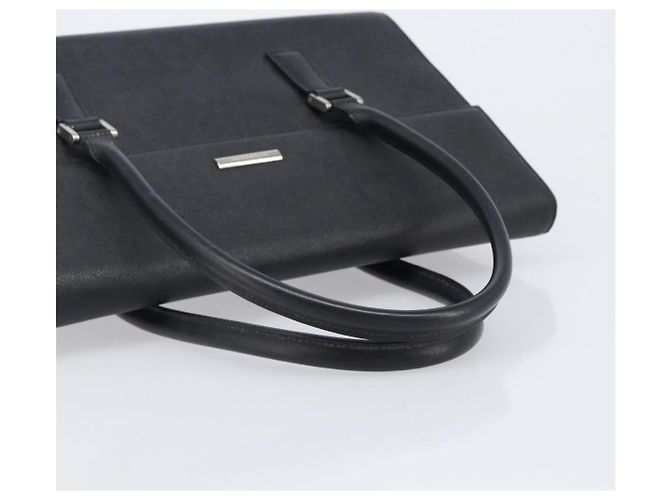 Bolsa de mão BURBERRY em couro preto e prata Auth 204238 - vista 7