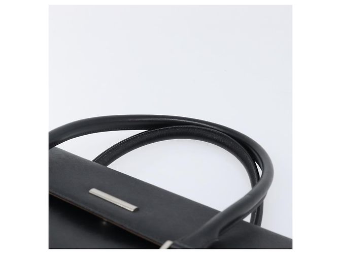 Bolsa de mão BURBERRY em couro preto e prata Auth 204238 - vista 8