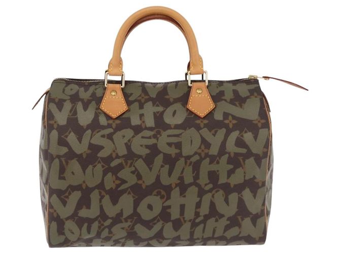 LOUIS VUITTON Monogram Graffiti Speedy 30 Handtasche Khaki M92194 LV Auth mr3054SAV Monogramm - Ansicht 13