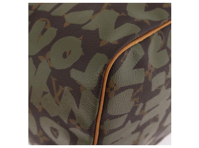 LOUIS VUITTON Monogram Graffiti Speedy 30 Handtasche Khaki M92194 LV Auth mr3054SAV Monogramm - Ansicht 15