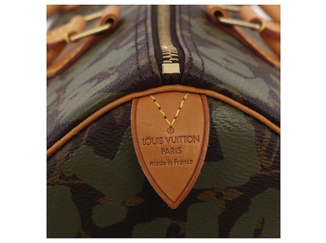LOUIS VUITTON Monogram Graffiti Speedy 30 Handtasche Khaki M92194 LV Auth mr3054SAV Monogramm - Ansicht 18