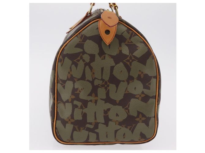 LOUIS VUITTON Monogram Graffiti Speedy 30 Handtasche Khaki M92194 LV Auth mr3054SAV Monogramm - Ansicht 3