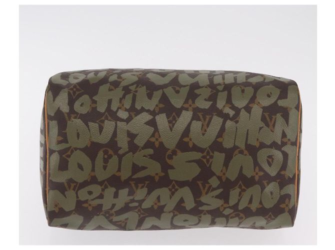 LOUIS VUITTON Monogram Graffiti Speedy 30 Handtasche Khaki M92194 LV Auth mr3054SAV Monogramm - Ansicht 5