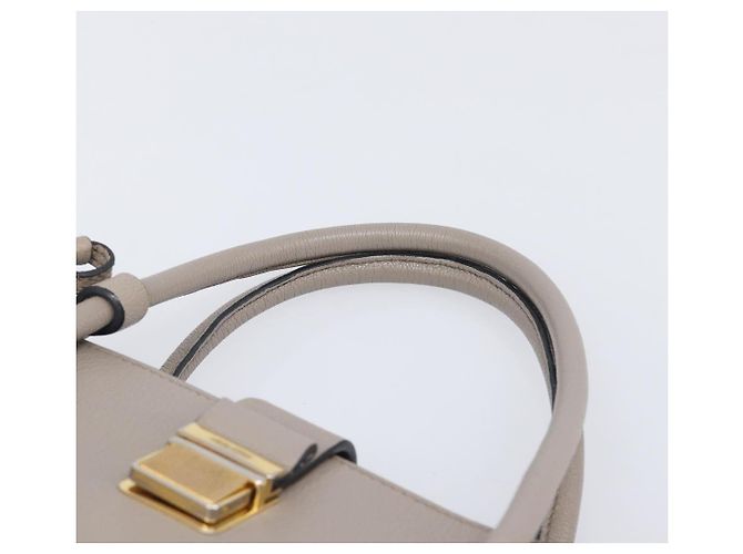 Borsa a mano Miu Miu in pelle 2way Grigio Oro Auth 204830A Marrone D'oro - vista 14