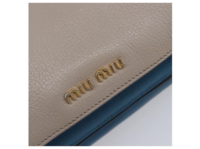 Borsa a mano Miu Miu in pelle 2way Grigio Oro Auth 204830A Marrone D'oro - vista 22