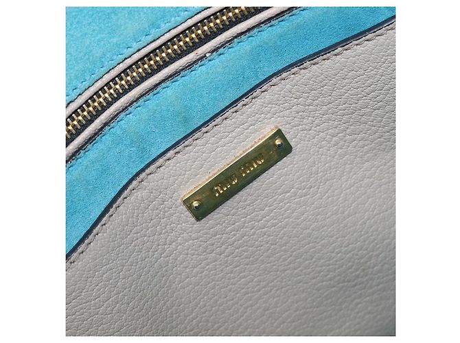 Borsa a mano Miu Miu in pelle 2way Grigio Oro Auth 204830A Marrone D'oro - vista 25