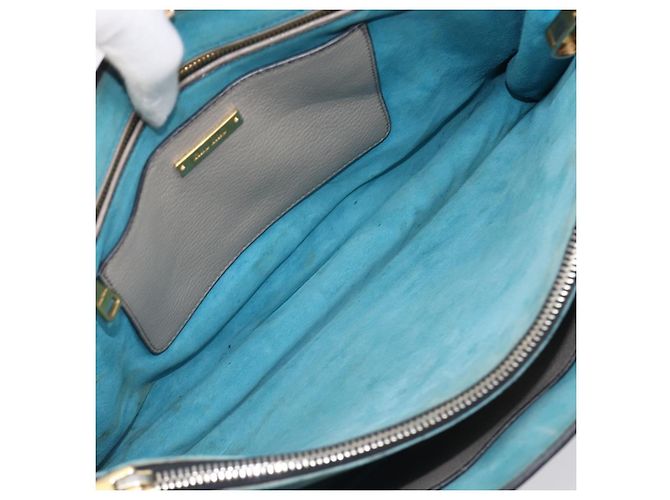 Borsa a mano Miu Miu in pelle 2way Grigio Oro Auth 204830A Marrone D'oro - vista 26