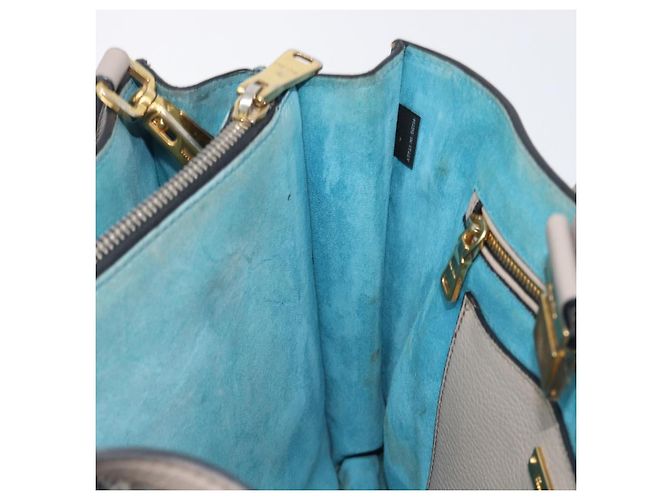 Borsa a mano Miu Miu in pelle 2way Grigio Oro Auth 204830A Marrone D'oro - vista 28
