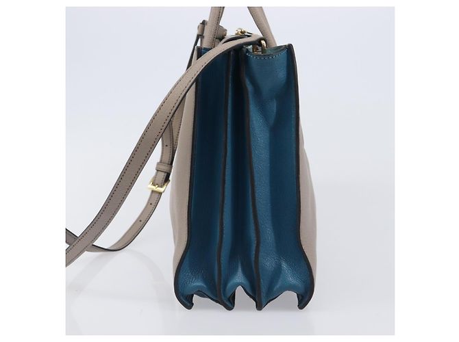Borsa a mano Miu Miu in pelle 2way Grigio Oro Auth 204830A Marrone D'oro - vista 3