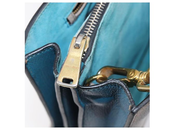 Borsa a mano Miu Miu in pelle 2way Grigio Oro Auth 204830A Marrone D'oro - vista 32