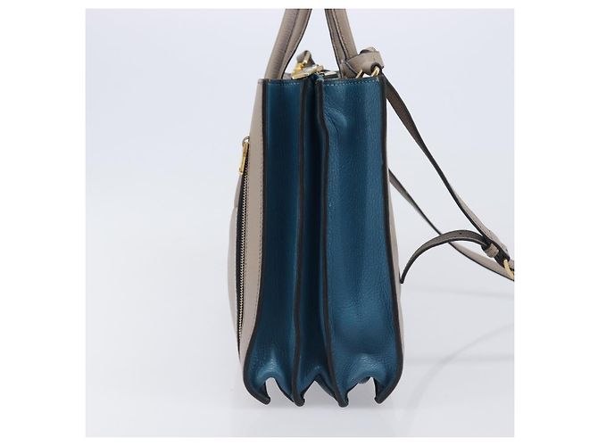 Borsa a mano Miu Miu in pelle 2way Grigio Oro Auth 204830A Marrone D'oro - vista 4