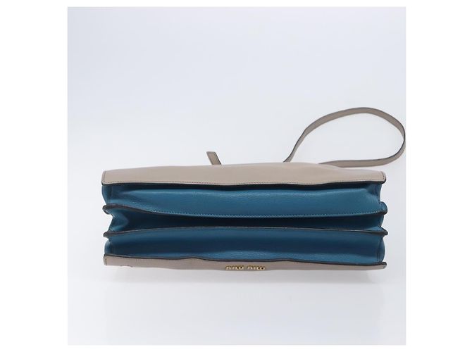Borsa a mano Miu Miu in pelle 2way Grigio Oro Auth 204830A Marrone D'oro - vista 5