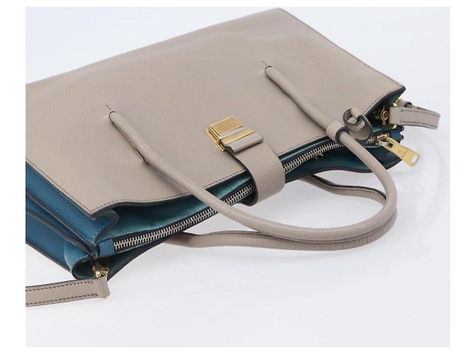 Borsa a mano Miu Miu in pelle 2way Grigio Oro Auth 204830A Marrone D'oro - vista 6