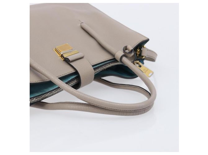 Borsa a mano Miu Miu in pelle 2way Grigio Oro Auth 204830A Marrone D'oro - vista 7