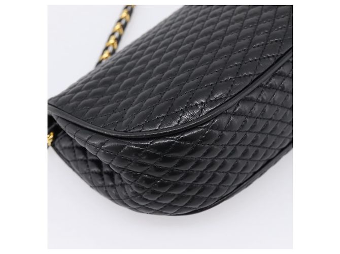 Borsa a tracolla con catena Bally in pelle nera e tono oro Auth BA16160A Nero - vista 16