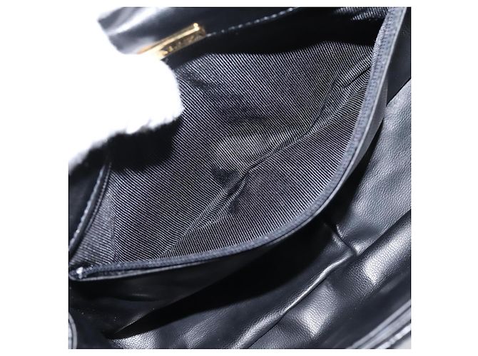 Borsa a tracolla con catena Bally in pelle nera e tono oro Auth BA16160A Nero - vista 23