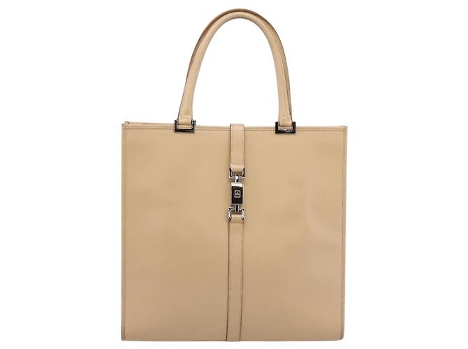 Borsa a mano GUCCI Jackie in pelle beige argento 002 1064 Auth bs37097 - vista 13