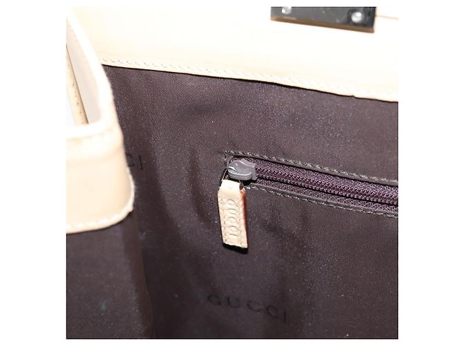 Borsa a mano GUCCI Jackie in pelle beige argento 002 1064 Auth bs37097 - vista 21