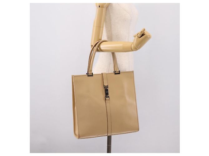 Borsa a mano GUCCI Jackie in pelle beige argento 002 1064 Auth bs37097 - vista 23