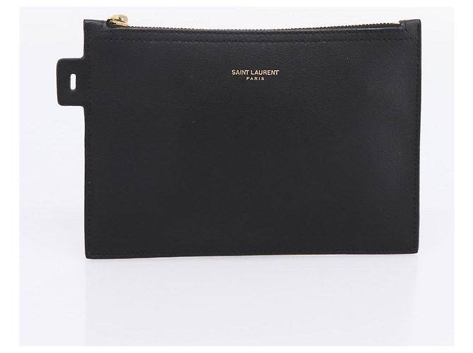 Autre Marque Borsa Tote SAINT LAURENT in pelle nera e oro 394195 Auth bs37268 Nero D'oro - vista 20