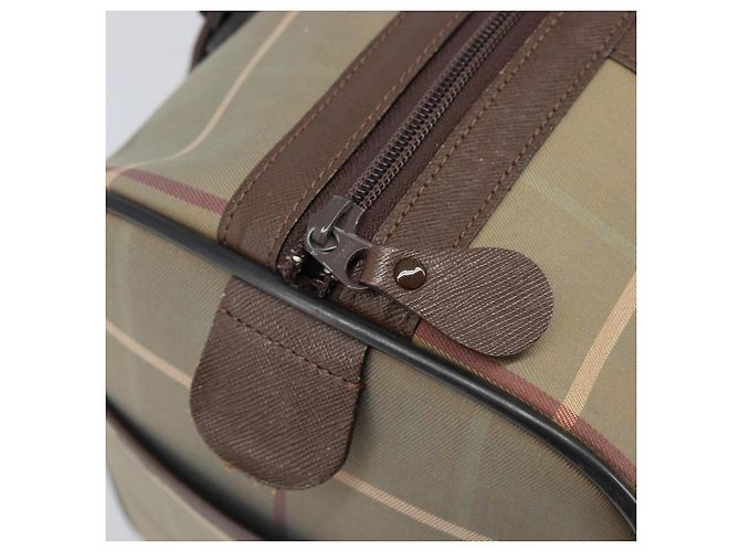 Burberrys Nova Check Boston Bag Canvas Brown Gold Auth 204885A Braun Golden - Ansicht 10