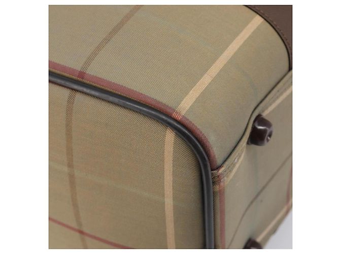 Burberrys Nova Check Boston Bag Canvas Brown Gold Auth 204885A Braun Golden - Ansicht 14