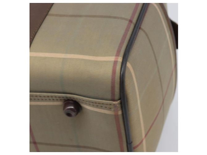 Burberrys Nova Check Boston Bag Canvas Brown Gold Auth 204885A Braun Golden - Ansicht 15