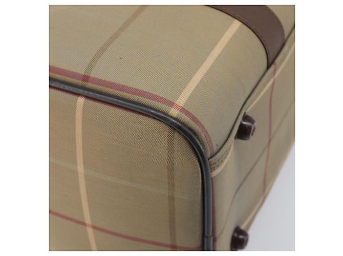 Burberrys Nova Check Boston Bag Canvas Brown Gold Auth 204885A Braun Golden - Ansicht 16