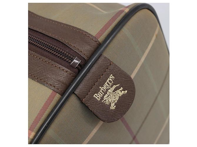 Burberrys Nova Check Boston Bag Canvas Brown Gold Auth 204885A Braun Golden - Ansicht 19