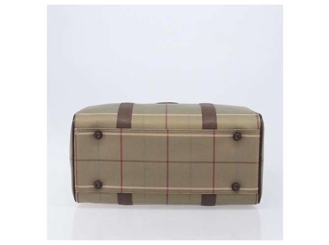 Burberrys Nova Check Boston Bag Canvas Brown Gold Auth 204885A Braun Golden - Ansicht 5