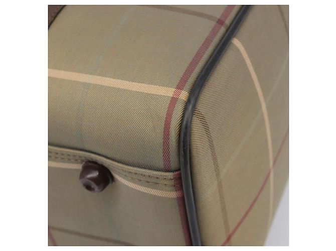 Burberrys Nova Check Boston Bag Canvas Brown Gold Auth 204885A Braun Golden - Ansicht 9