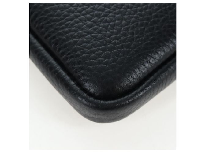 BURBERRY Shoulder Pouch Leather Black Gold Auth am12646V Schwarz Golden - Ansicht 15