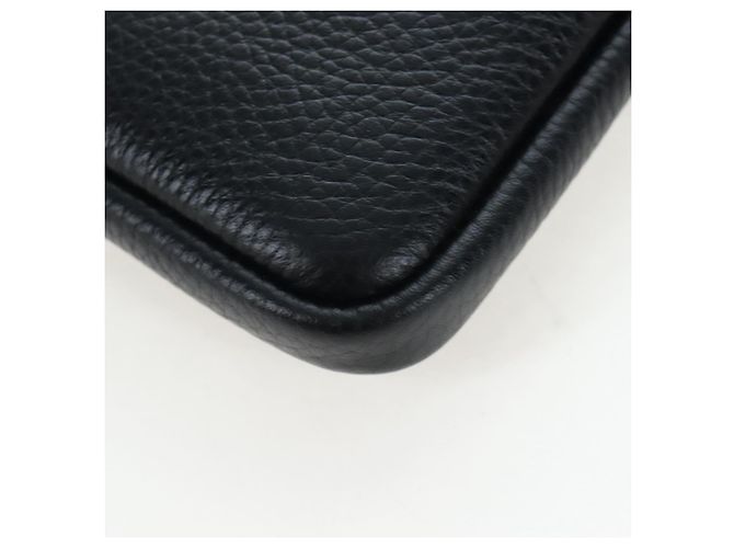 BURBERRY Shoulder Pouch Leather Black Gold Auth am12646V Schwarz Golden - Ansicht 16