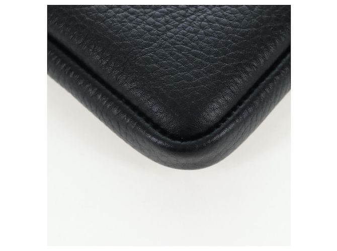 BURBERRY Shoulder Pouch Leather Black Gold Auth am12646V Schwarz Golden - Ansicht 17