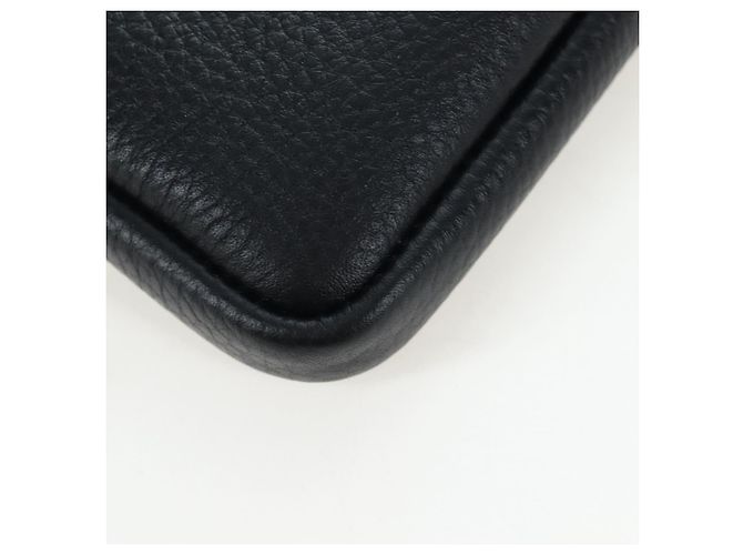 BURBERRY Shoulder Pouch Leather Black Gold Auth am12646V Schwarz Golden - Ansicht 18