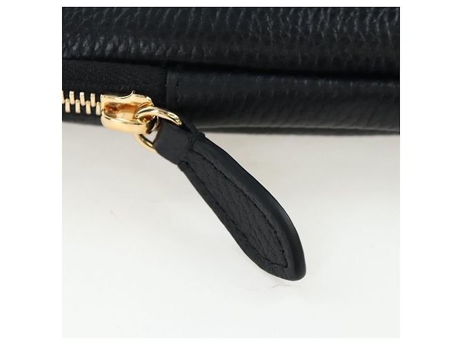 BURBERRY Shoulder Pouch Leather Black Gold Auth am12646V Schwarz Golden - Ansicht 9