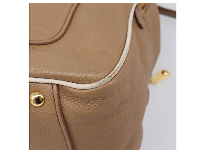 Borsa a mano Miu Miu in pelle 2way Beige Gold Auth 204057V D'oro - vista 16