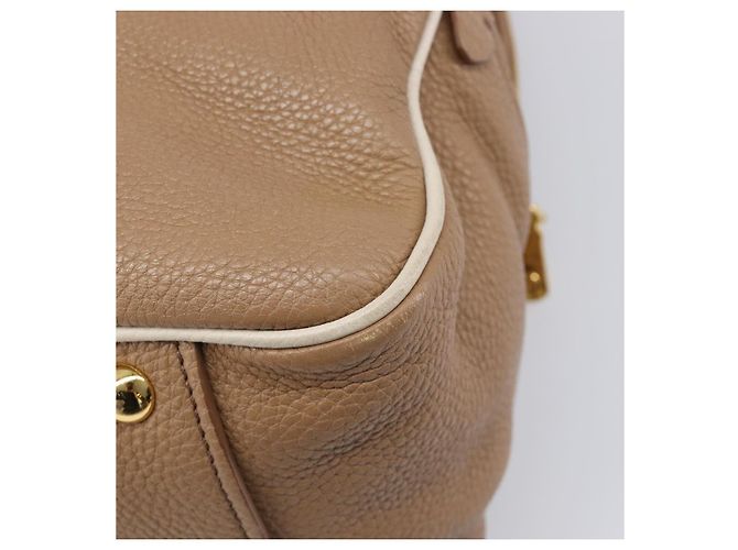 Borsa a mano Miu Miu in pelle 2way Beige Gold Auth 204057V D'oro - vista 18