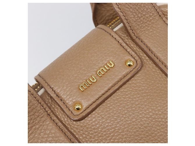Borsa a mano Miu Miu in pelle 2way Beige Gold Auth 204057V D'oro - vista 20