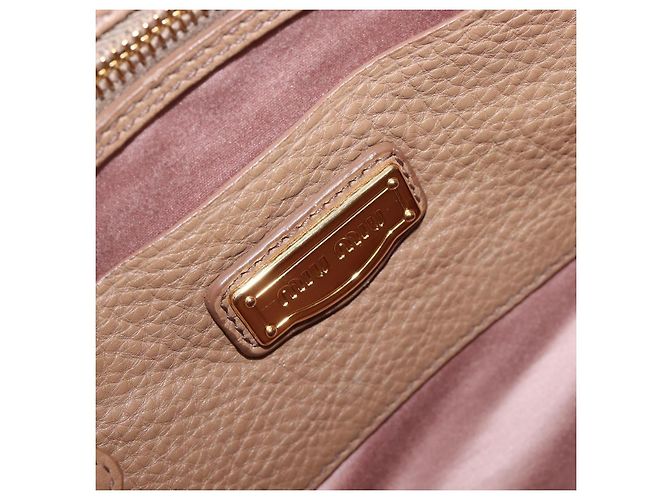 Borsa a mano Miu Miu in pelle 2way Beige Gold Auth 204057V D'oro - vista 22