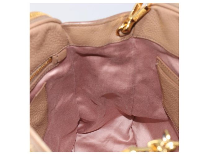 Borsa a mano Miu Miu in pelle 2way Beige Gold Auth 204057V D'oro - vista 23