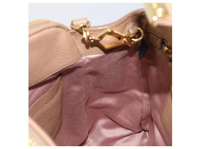 Borsa a mano Miu Miu in pelle 2way Beige Gold Auth 204057V D'oro - vista 24