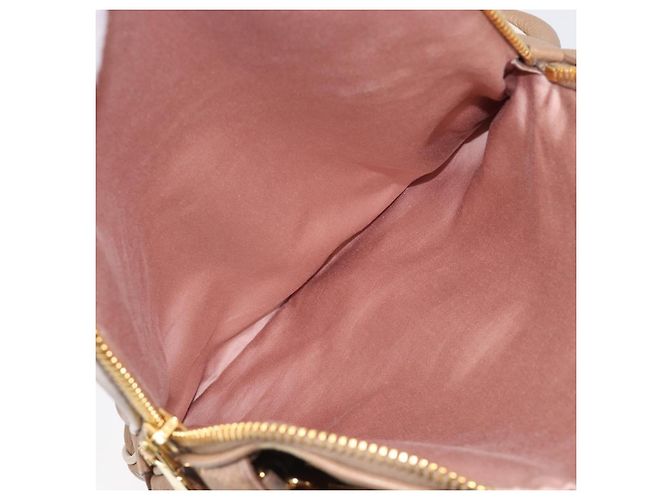Borsa a mano Miu Miu in pelle 2way Beige Gold Auth 204057V D'oro - vista 28